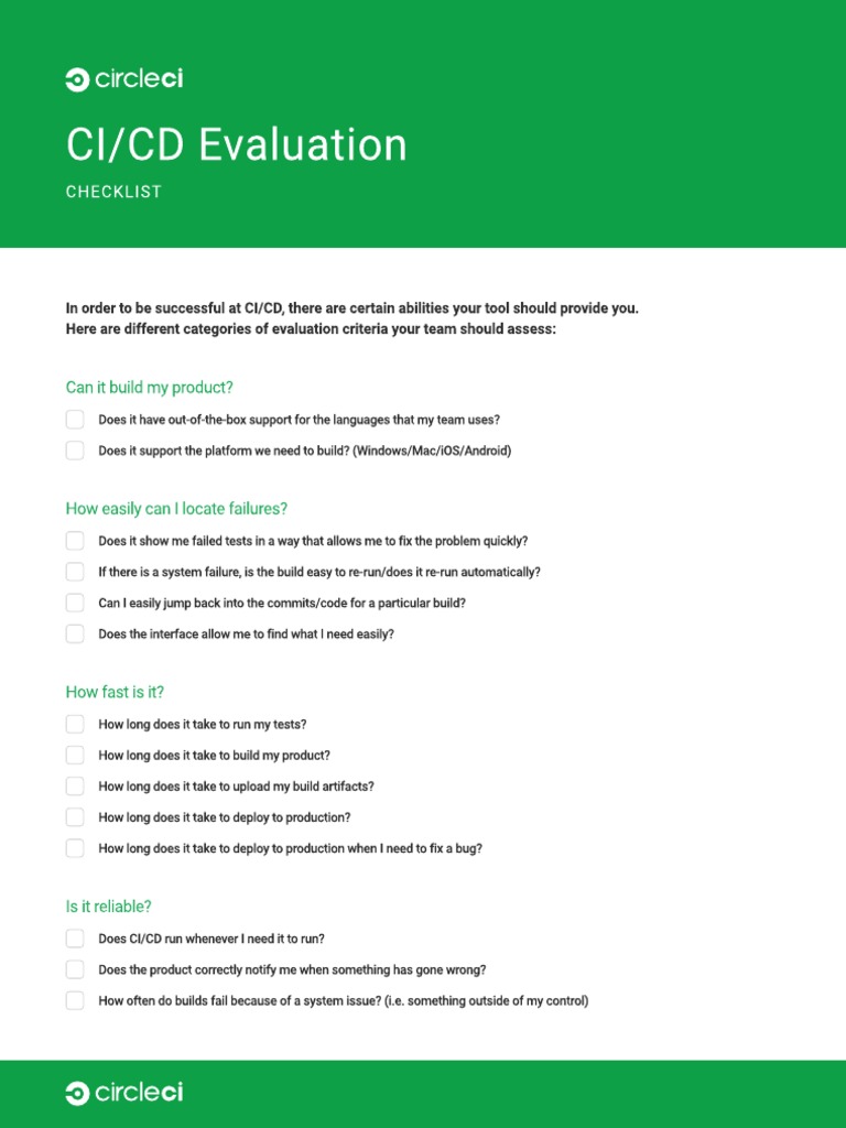 CI/CD Tool Evaluation Guide | PDF
