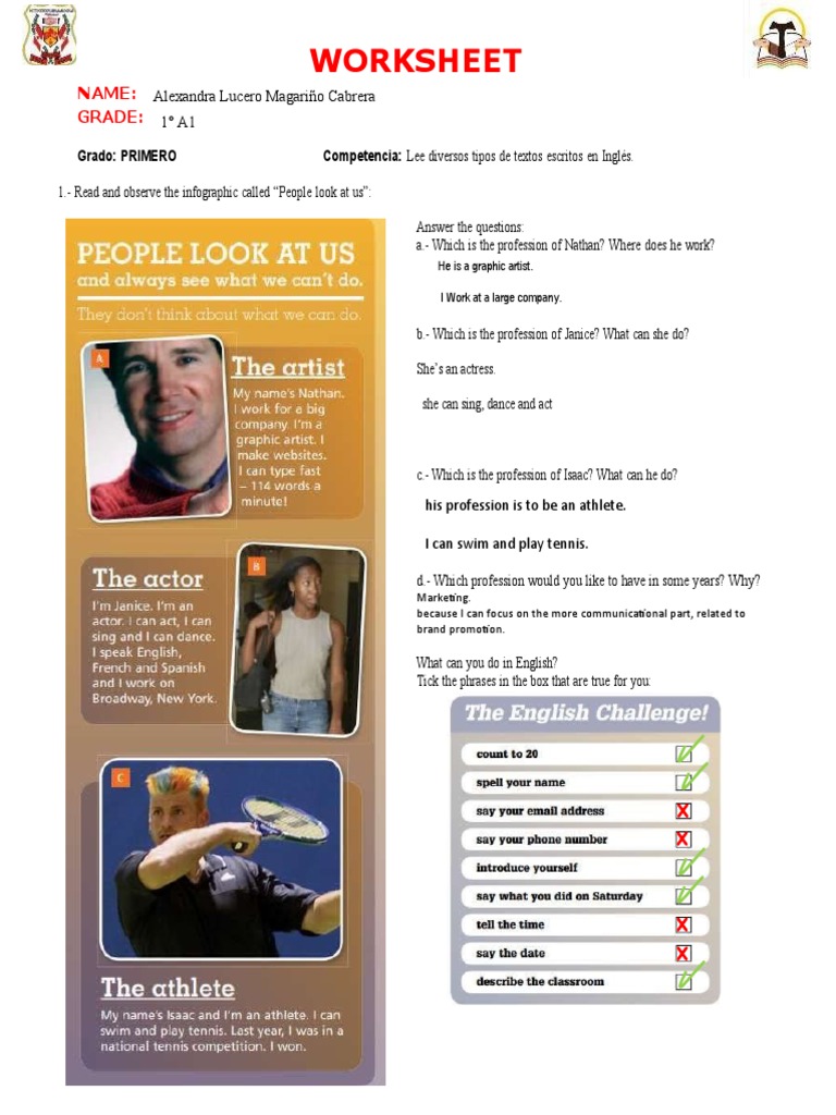 Worksheet: Name: Grade PDF Linguistics