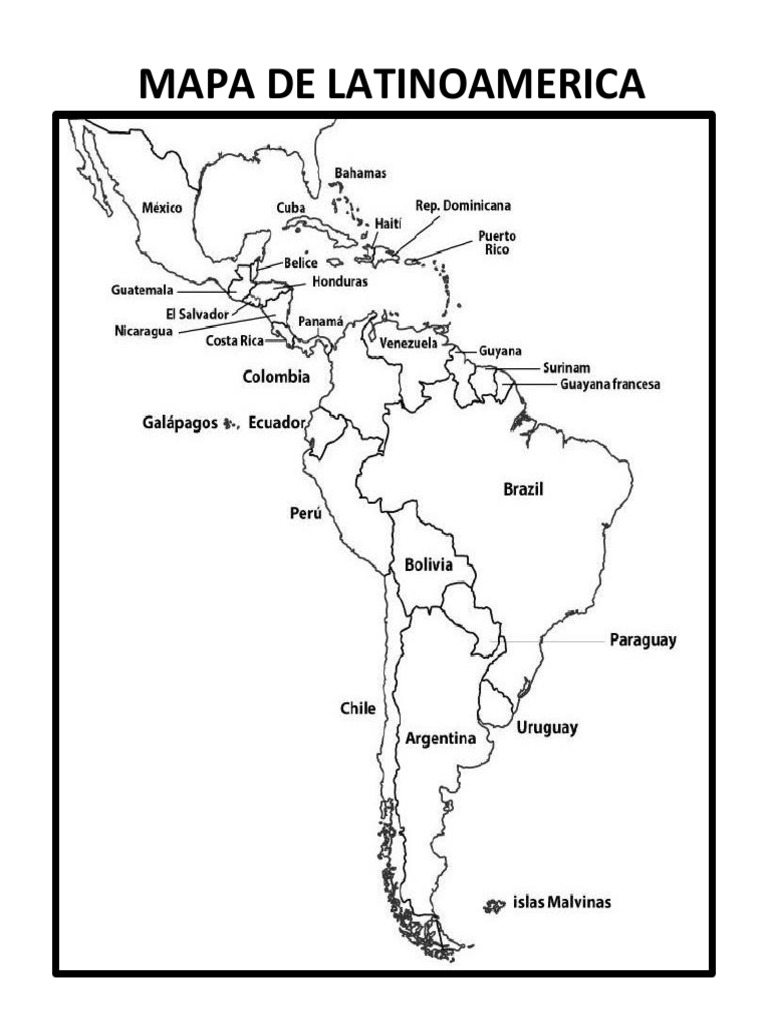 MAPA DE LATINOAMERICA CON NOMBRES PDF