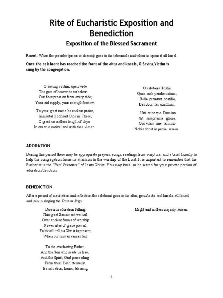 Eucharistic Exposition and Benediction Guide | PDF | Eucharist | Blessing