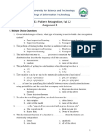 MST College of IT CS481 Pattern Recognition Assignment