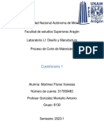 Cuestionario 1 Proceso de Corte de Materiales Fes Aragon