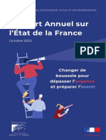 Rapport Etat de La France 2022 - Changer de Boussole Pour Sortir de L'urgence Et Préparer L'avenir