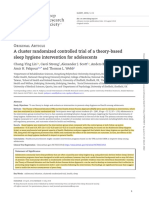 (2018) A Cluster Randomized Controlled Trial of A Theory-Based Sleep Hygiene Intervention For Adolescents