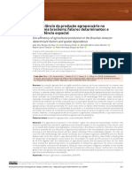 Ecoeficiência Da Produção Agropecuária Na Amazônia Brasileira - Fatores Determinantes e Dependência Espacial