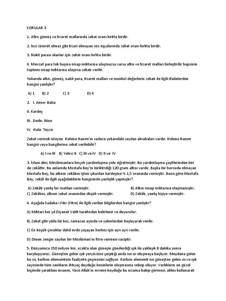 Sorular 3 | PDF