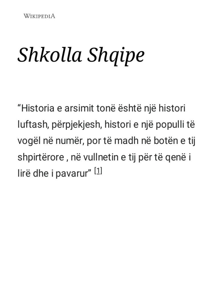 Shkolla Shqipe Wikipedia Pdf