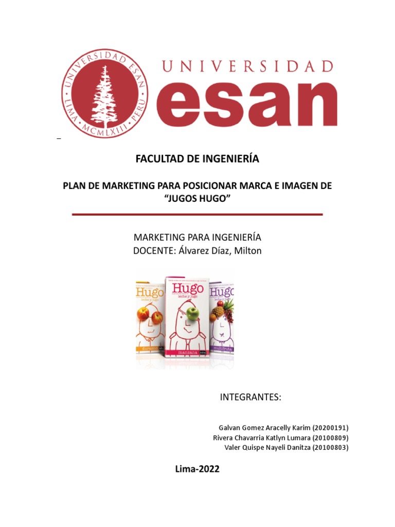 Plan de Marketing para Jugos Hugo | PDF | Marketing | Producto (Negocio)