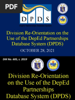 Division Reorientation of The Use of DepEd Partnerships Database System DPDS