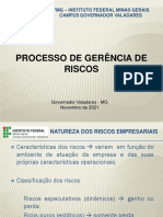 Aula 2 - Processo de Gerência de Riscos X