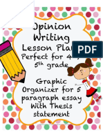 Opinion Writing: Lesson Plans