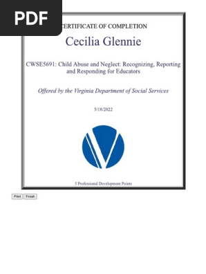Cwse 5691 - Recognizing Reporting Child Abuse Neglect For