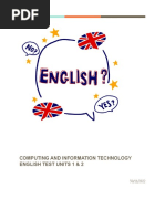 Computing and Information Technology English Test Units 1 & 2 Ana Jorge Garrido