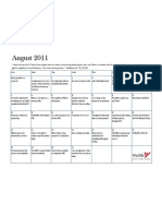 August 2011 Prayer Calendar