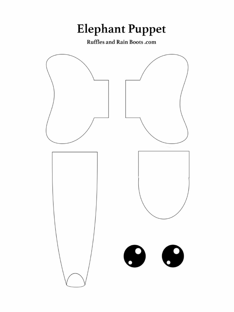 Elephant Paper Puppet Printable | PDF