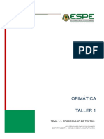 T1 - 2 Ofimática Taller 1 Procesador de Texto