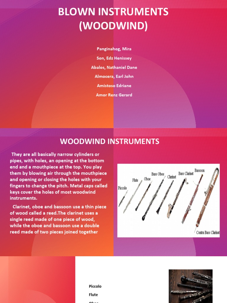 Woodwind BlownInstrument PDF Woodwind Instruments
