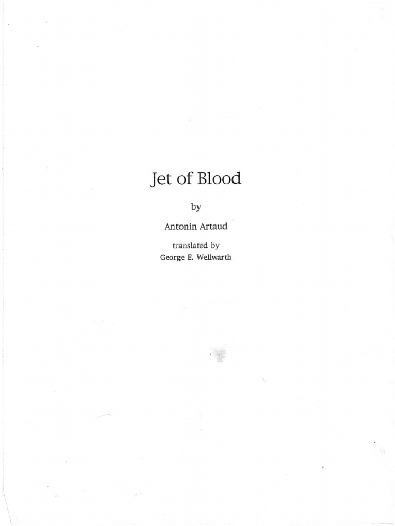 Jet of Blood, by Antonin Artaud PDF