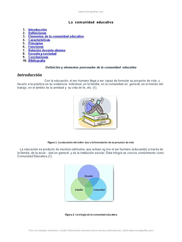 Definición y características de la comunidad educativa | PDF | Maestros ...