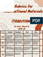 (Rubrics) Traditional-Based Instructional Material