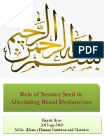 Role of Sesame Seeds in Renal Dysfunctioing