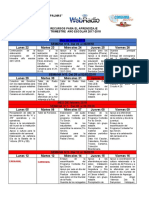 Recursos para El Aprendizaje Cronograma Semanal Enero - Abril 2018