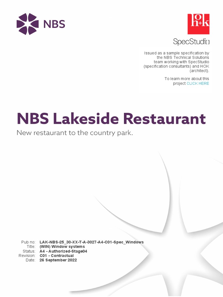 NBS Specification for Lakeside Windows | PDF | Window | Building Materials