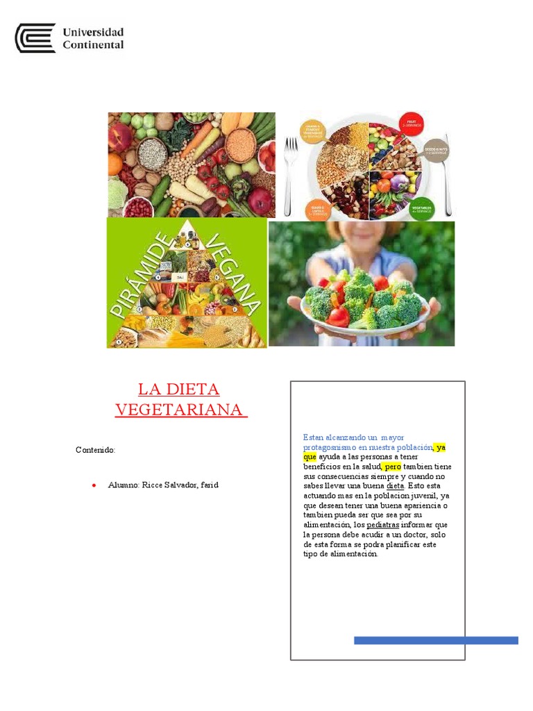 La Dieta Vegetariana | PDF | Vegetarianismo | Veganismo