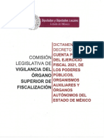 Dictamen y Decreto Cuentas Publicas Ejercicio Fiscal 2021 Poderes Publicos