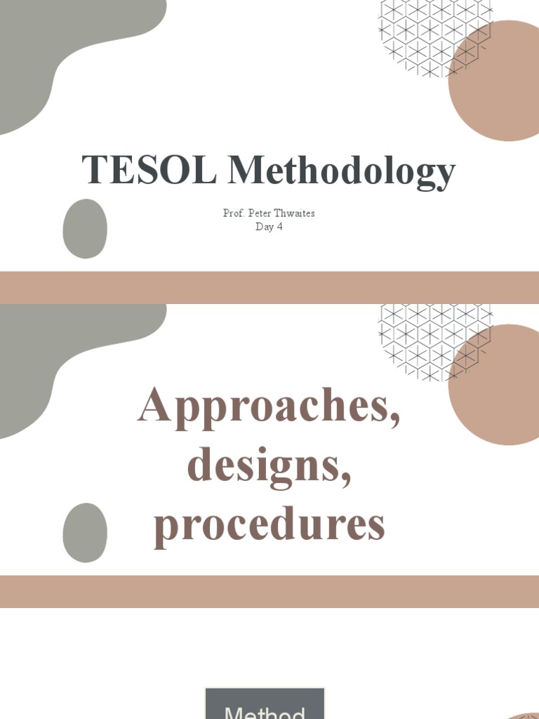 TESOL Teaching Strategies | PDF | Teaching Method | English As A Second ...