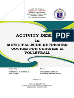 Activity Design in Municipal-Wide Refresher Course For Coaches
