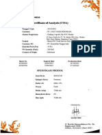 Certificate of Analysis (COA) 30 Oktober 2022