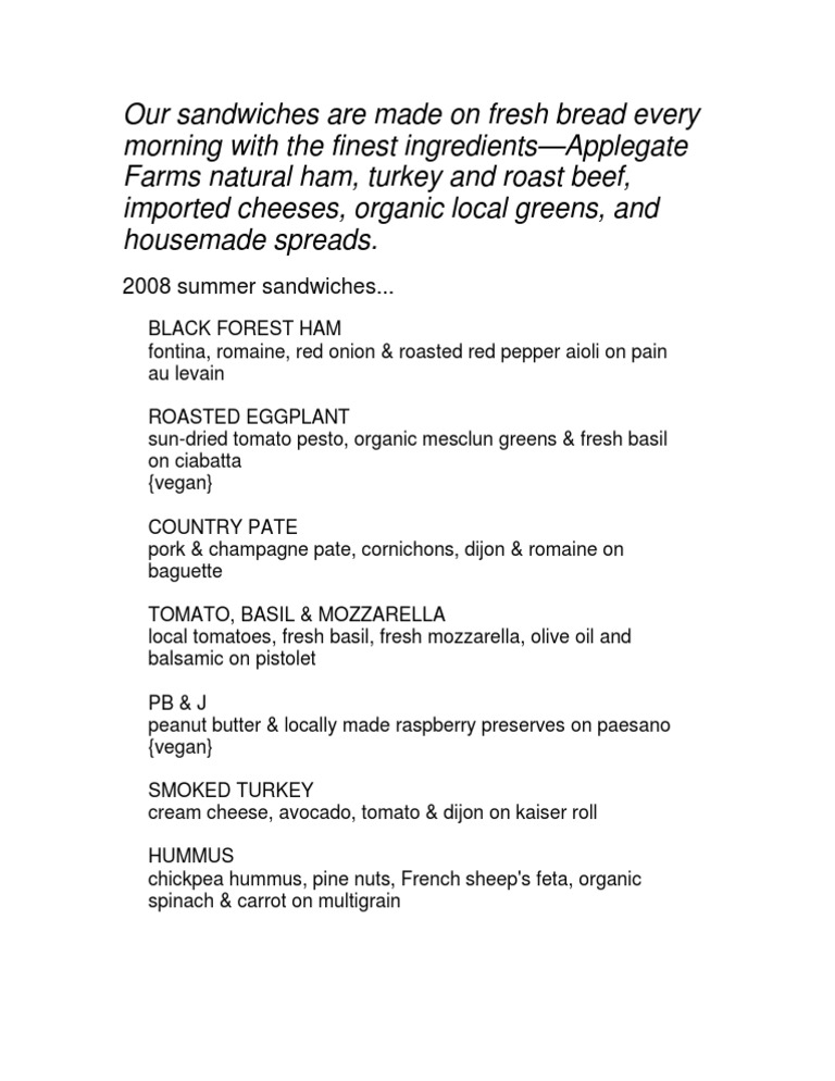 Lunch Menu | PDF