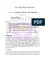 Pert 2 - Variabel, Tipe Data, Konversi Data, Konstanta, Defer Dan Operator Pada Golang