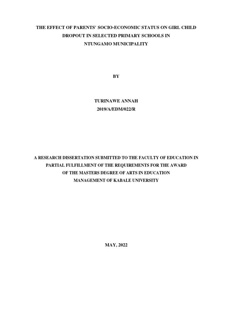 Impact of Socio-Economic Status on Girl Dropout | PDF | Social Capital ...