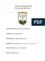 LA VIDA ECLESIÁSTICA EN LA EDAD MEDIA Examen P Cut II Parcial