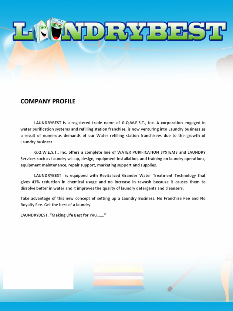 Laudrybest New Proposal Pdf Washing Machine Franchising