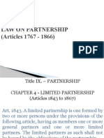 Online Lecture On Law On Partnerships (Chapter 4, Limited Partnership) (Articles 1843 - 1867)