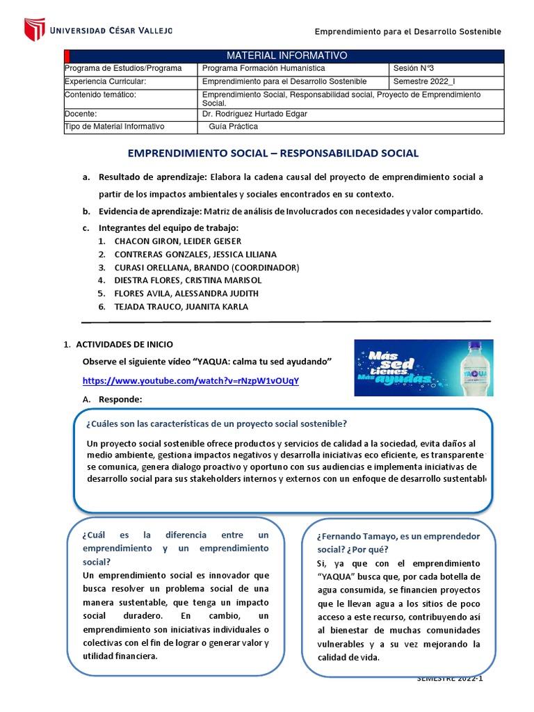 Emprendimiento Social y Sostenible 2022 | PDF | Iniciativa empresarial ...