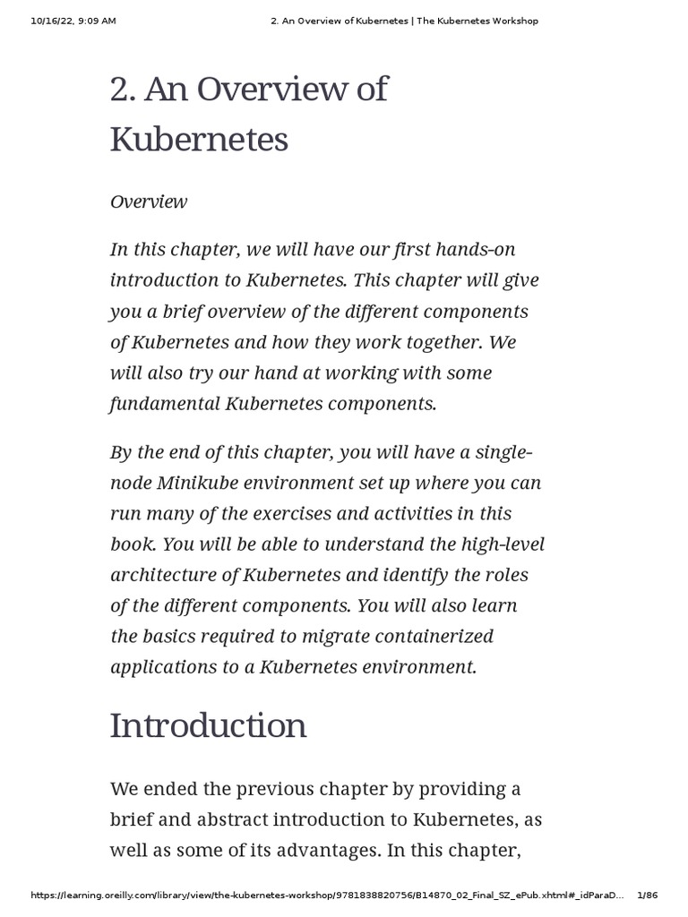 An Overview of Kubernetes - The Kubernetes Workshop | PDF
