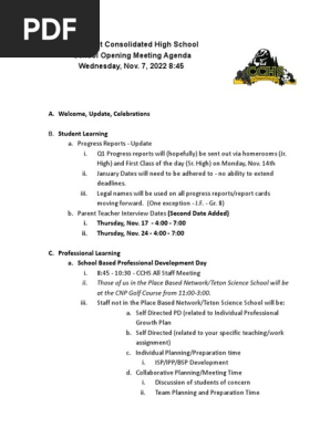 cchs staff meeting agendas