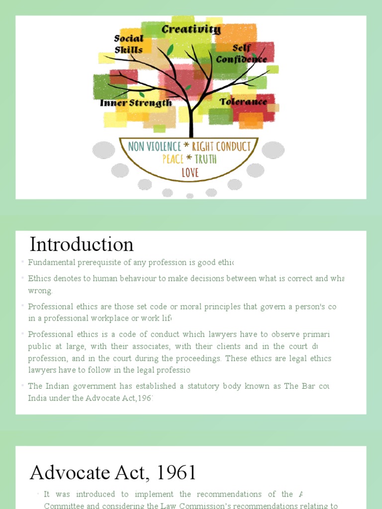 Professional Ethics For Lawyer PDF Advocate Lawyer