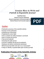 A Sharing Session - How To Write and Publish in Reputable Journal (Budi Riza Putra, PHD)