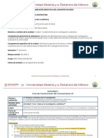 ACTIVIDADES. UNIDAD 1. Métodos de Investigación Cualitativa