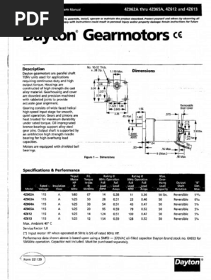 Dayton Gearmotors | PDF, image size:298x396