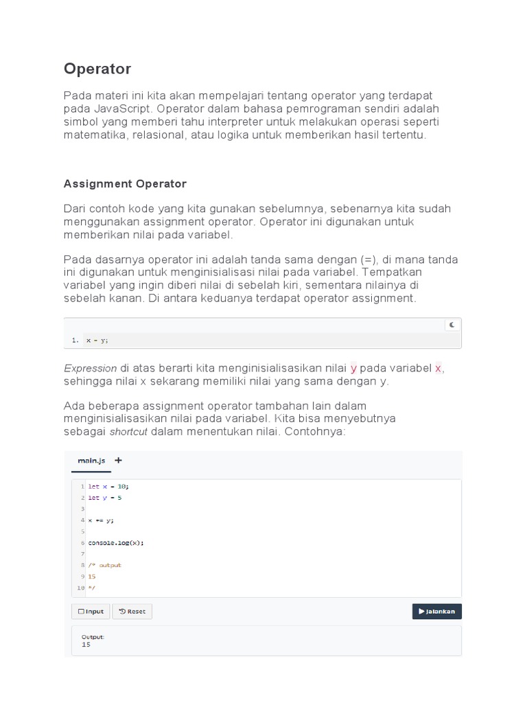Operator | PDF | Komputer