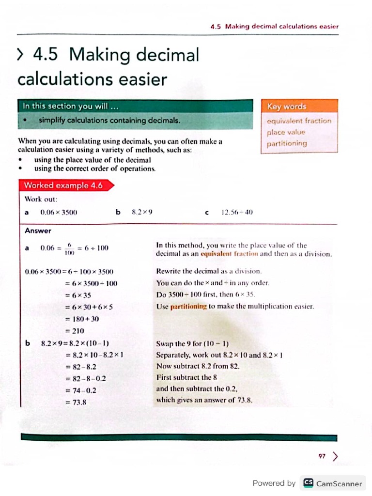 45 Making Decimal Calculations Easier | PDF