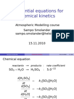 Differential Equations For Chemical Kinetics