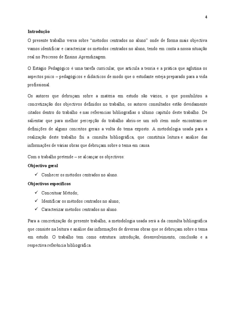 Métodos de Ensino Centrado no Aluno | PDF | Aprendizado | Método de ensino