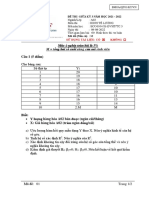 Câu 1 (5 điểm) : Mức ý nghĩa toàn bài là 5% M = tổng hai số cuối cùng của mã sinh viên